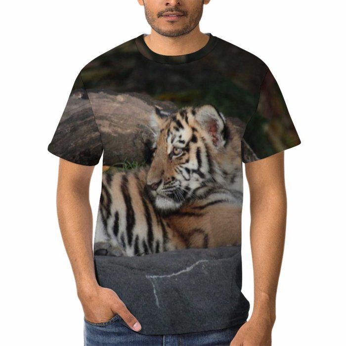 yanfind Adult Full Print T-shirts (men And Women) Fur Cat Hunter Jungle Wildlife Danger Cub Stripe Panthera