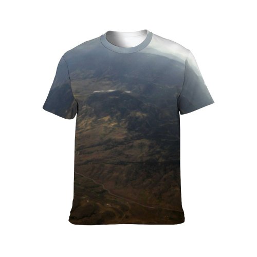 yanfind Adult Full Print Tshirts (men And Women) Aerial Flight Landscape Mountains Terrain Sky