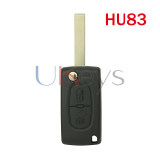 CE0536 Flip key shell 2 button VA2/HU83 for Peugeot 107 207 307 308 407 607 Citroen C2 C3 C4 C5 C6 C8