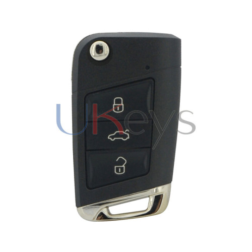 Flip key shell 3 button HU66 blade for VW Golf 7 2013 2014