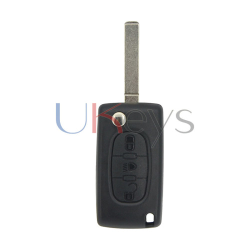 CE0523 Flip remote key VA2 434Mhz 3 button middle light PCF7941 ASK for Peugeot 107 207 307 308 407 607 Citroen C2 C3 C4 C5 C6 C8