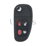 FCC NHVWB1U241 Flip remote key shell 4 button FO21 blade for Jaguar X S XJ XK TYPE 2002-2008