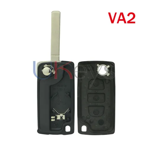 CE0536 Flip key shell 3 button middle trunk VA2/HU83 blade for Peugeot 107 207 307 308 407 607 Citroen C2 C3 C4 C5 C6 C8