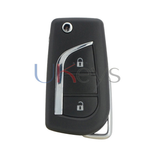 PN 89070-12A20 Flip key shell 2 button TOY43 for Toyota Corolla