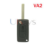 CE0536 Flip key shell 2 button VA2/HU83 for Peugeot 107 207 307 308 407 607 Citroen C2 C3 C4 C5 C6 C8