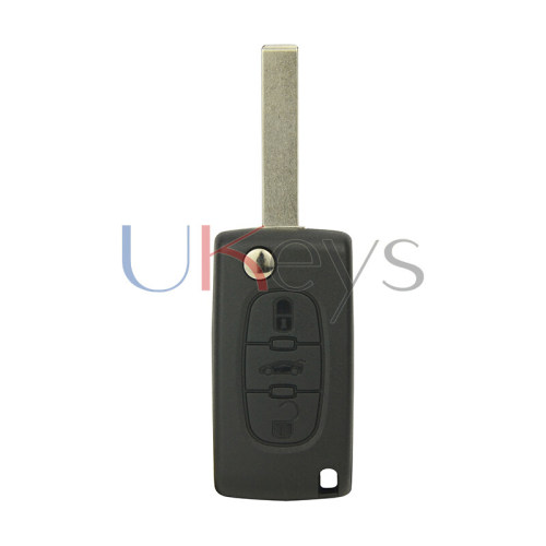 CE0536 Flip remote key 3 button middle trunk HU83 blade 434Mhz ASK PCF7961 for Peugeot 107 207 307 308 407 607 Citroen C2 C3 C4 C5 C6 C8