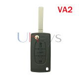 CE0536 Flip key shell 3 button middle trunk VA2/HU83 blade for Peugeot 107 207 307 308 407 607 Citroen C2 C3 C4 C5 C6 C8