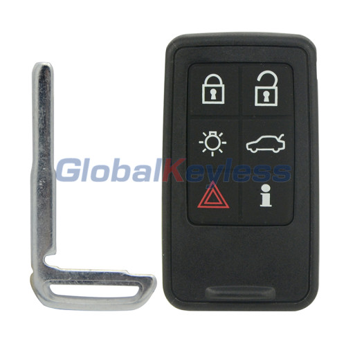 FCC KR55WK49264 Smart key shell 5 button for Volvo 2007-2011 XC70 V70 XC60 S80 S60