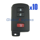 FCC HYQ14FBA Smart key shell 3 button for Toyota Prius C (Pack of 10)