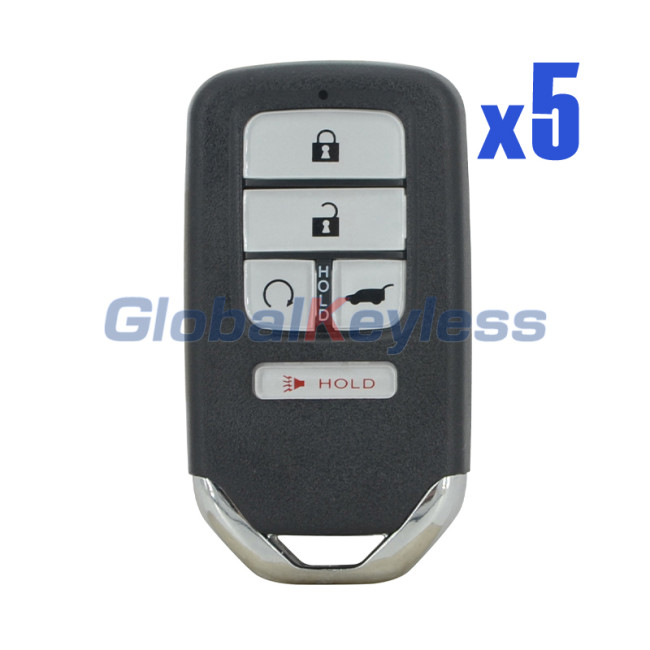 FCC KR5V2X 433.9mhz Smart key 5 button 47chip for Honda Civic CRV Pilot 2016-2018 PN 72147-TLA-A01 (Pack of 5)