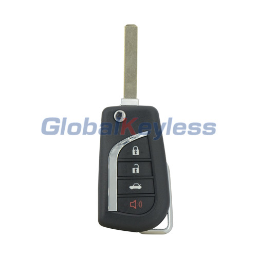 Flip remote key shell 4 button VA2 for Toyota Hilux Corolla Camry (Pack of 10)