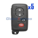 FCC HYQ14ACX smart key 315mhz 4 button for Toyota Venza 2009-2016 PN 89904-0T060(GNE Board 5290) (Pack of 5)