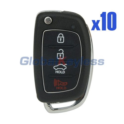 FCC TQ8-RKE-4F16 Flip key shell 4 button for Hyundai Sonata 2014 2015 (Pack of 10)