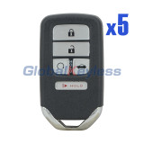 FCC KR5V2X 433.9mhz Smart key 5button 47chip for Honda Civic 2016-2018 PN 72147-TBA-A11 (Pack of 5)