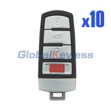FCC NBG009066T smart key shell 4 button for Volkswagen Passat CC 2010-2012 (Pack of 10)