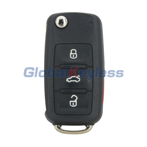 FCC NBG010180T Remote Flip Key shell 4 button for VW CC Beetle 2014 P/N 5K0837202R 5K0837202A 5K0837202AE