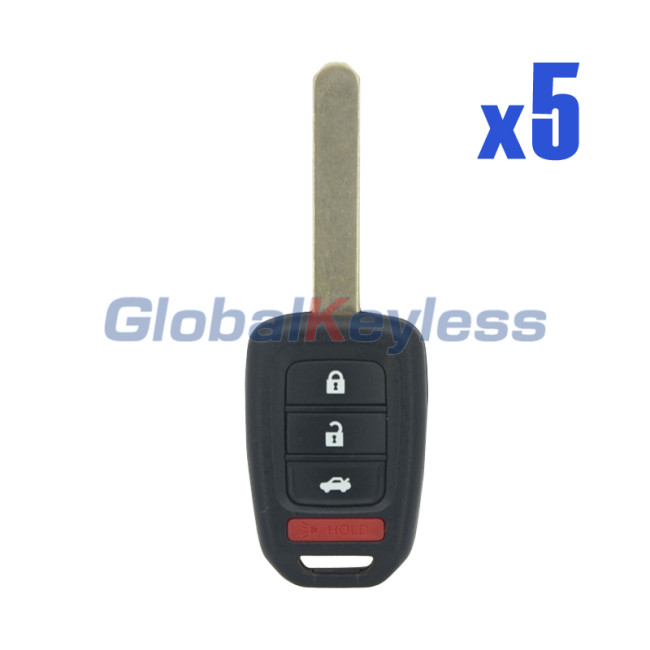 FCC MLBHLIK6-1T remote key 4 button 313.8Mhz for Honda Accord Civic CRV 2013 2014 2015 P/N 35118-T2A-A20 (Pack of 5)