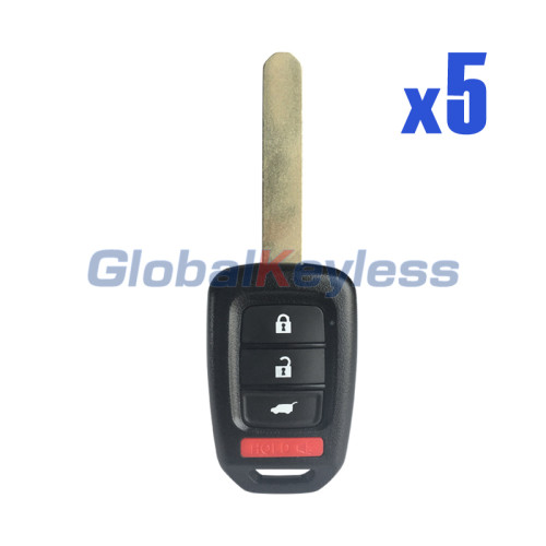 FCC MLBHLIK6-1TA remote key 4 button 433.9Mhz HITAG3 ID47 HONDA G chip for Honda Civic CRV 2017-2021 PN HLIK6-1TA (Pack of 5)