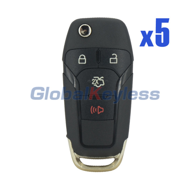 FCC N5F-A08TAA Flip Remote key 4 button 315Mhz Hitag Pro-ID49 chip for FORD FUSION PN 164-R7986 (Pack of 5)