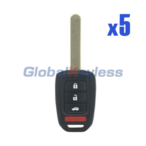 PN 35118-T2A-A60 remote key 4 button 433.9Mhz HITAG3 ID47 HONDA G chip for Honda Accord Civic 2016-2020 FCC MLBHLIK6-1TA (Pack of 5)