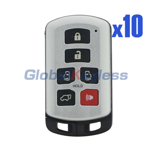P/N 89904-08010 FCC HYQ14ADR smart key shell 6 button for Toyota Sienna 2011-2017 (Pack of 10)