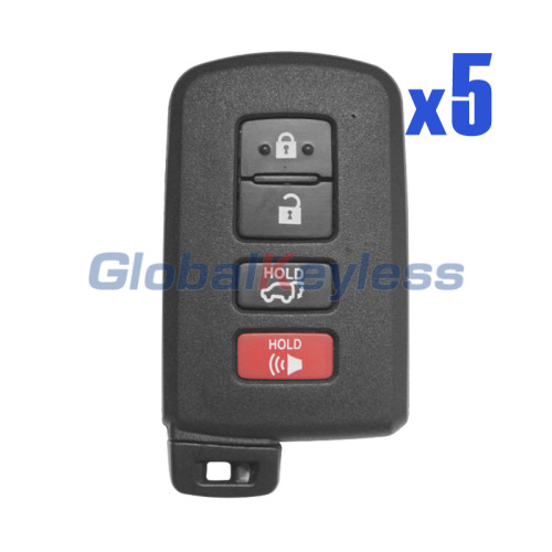 FCC HYQ14FBA Smart key 315MHZ 4 button 8A chip for Toyota Highlander 2014-2020 PN 89904-0E120(Board 2110) (Pack of 5)