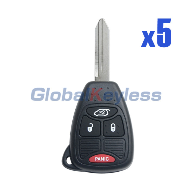 FCC OHT692713AA OHT692427AA Remote head key 4 button 315Mhz for Chrysler 300C PT Cruiser  Dodge Charger Jeep Liberty PN 68003079AA (Pack of 5)