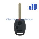 (No chip room) Remote head key shell 3 button for Honda Ridgeline CRV Fit Polit (Pack of 10)