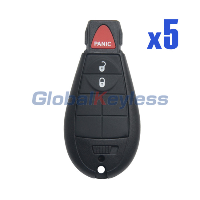 2013-2019 Dodge RAM / 3 Button Remote Fobik Key / 434Mhz ID46 chip / PN:56046953AE / GQ4-53T (Pack of 5)