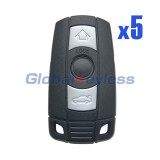 KR55WK49127 KR55WK49123 Smart key 3 button 315Mhz ID46-PCF7945 chip HITAG2 for BMW 1,3,5 SERIES E36 E87 E90 E91 2006-2013 CAS3 (Pack of 5)