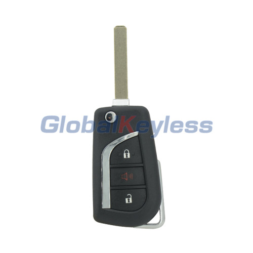 FCC HYQ12BFB Flip remote key shell 3 button TOY48 for Toyota Corolla Camry