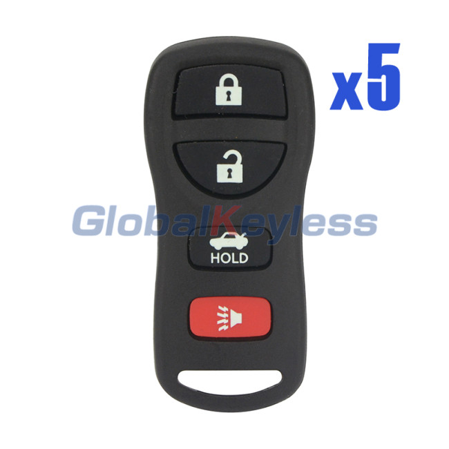 FCC KBRASTU15 Remote fob 4 button 315Mhz for Nissan 350Z Altima  Armada Maxima Quest 2002-2009 PN 28268-C991A (Pack of 5)