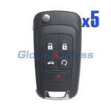2010-2016 Buick Chevrolet GMC / Flip keyless key 5 button 315Mhz ID46 / V2T01060512 P/N 23335584/ FCC OHT01060512 (Pack of 5)