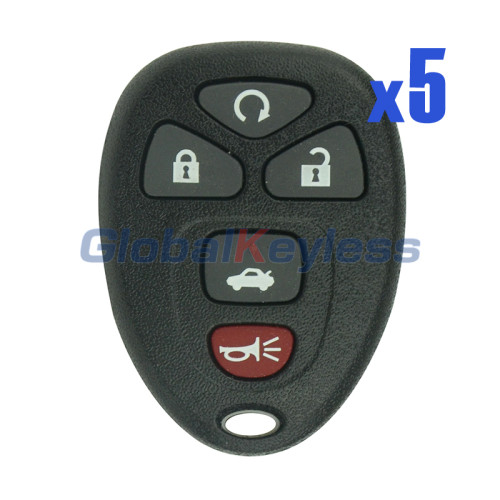 P/N 22733524 FCC KOBGT04A remote fob 5 button 315Mhz ASK for GM Buick Chevrolet Pontiac Saturn 2004-2012 (Pack of 5)