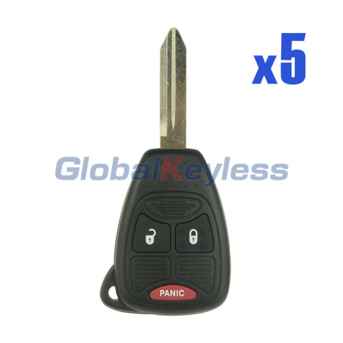 FCC OHT692713AA OHT692427AA Remote head key 3 button 315Mhz for Chrysler PT Cruiser Dodge Caliber Jeep Compass 2007-2010 (Pack of 5)