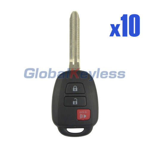 FCC HYQ12BDM Remote key shell 3 button TOY43 for Toyota Prius C Camry 2012 (Pack of 10)