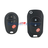 Modified flip key shell 3 button TOY43 blade for Toyota Sequoia