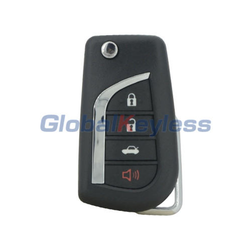 Flip remote key shell 4 button VA2 for Toyota Hilux Corolla Camry