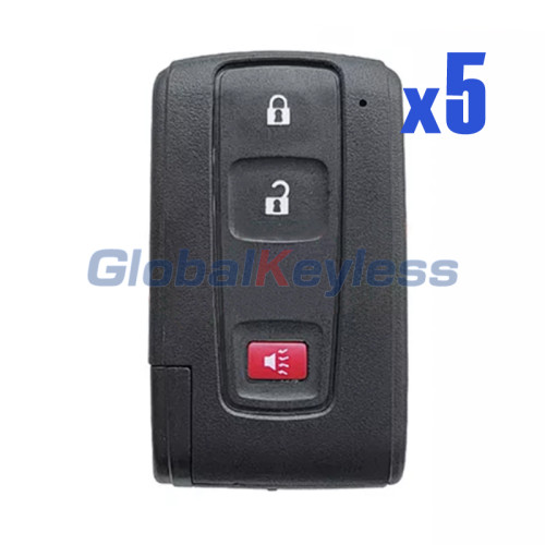 FCC MOZB21TG smart key 3 buttton 312mhz 4Dchip for Toyota Prius 2004-2009 PN 89071-47080 (non prox system) (Pack of 5)
