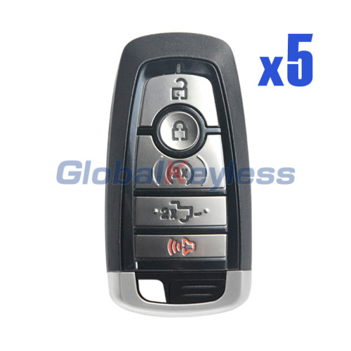 FCC M3N-A2C93142600 smart key 5 button 902Mhz for 2017-2020 Ford F150 F250 F350 PN 164-R8166 (Pack of 5)
