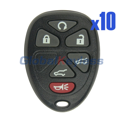 (with battery holder) FCC OUC60270 / OUC60221 Remote fob shell 6 button for GMC Yukon Chevrolet Tahoe Suburban 2007-2013 (Pack of 10)