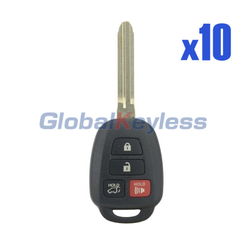 PN 89070-0R100 remote head key shell 4 button for Toyota Highlander RAV4 2014-2017 FCC GQ4-52T (Pack of 10)