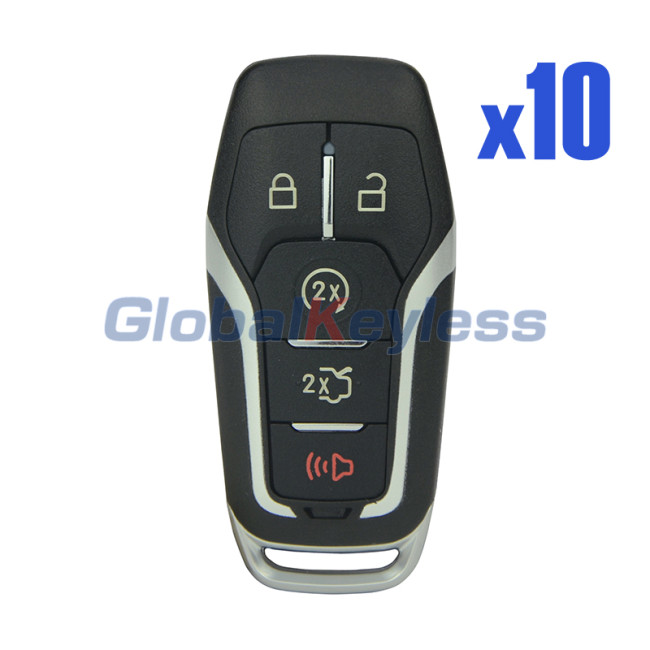 FCC M3N-A2C31243300 smart key shell 5 button 164-R7989 for Ford Fusion 2013- 2015 (Pack of 10)