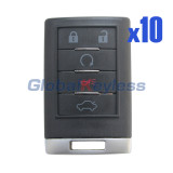 Remote key fob shell 5 button for Cadillac CTS DTS STS 2008-2010 FCC OUC6000066 (Pack of 10)