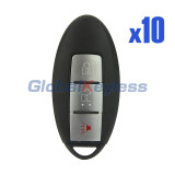 FCC KR55WK49622 KR55WK48903 Smart key shell 3 button for Nissan Murano Altima Armada Maxima (Pack of 10)