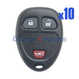 (No battery holder) KOBGT04A 3 button remote fob shell 15913420 for GM (Pack of 10)
