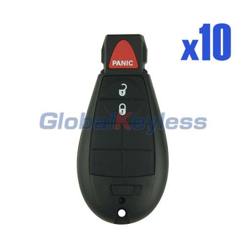 FCC GQ4-53T fobik key shell 3 button for Dodge RAM 2013-2015 Jeep Cherokee 2014 2015 (Pack of 10)