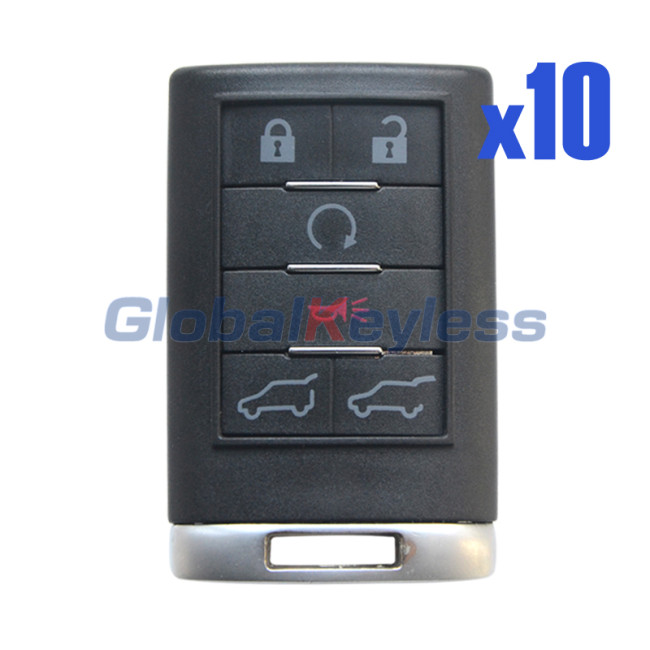 Remote key fob shell 6 button for Cadillac Escalade  2008 2009 2010 CTS DTS STS FCC OUC6000066 (Pack of 10)