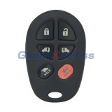 FCC GQ43VT20T Remote fob shell 6 button for Toyota Sienna 2005-2009 PN 89742-AE050 (Pack of 10)