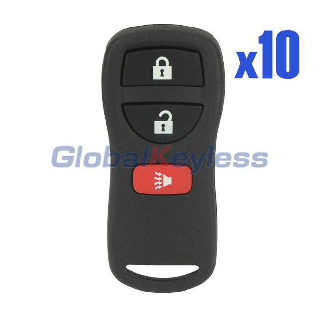 FCC KBRASTU15 Remote fob shell 3 button for Nissan Xterra Pathfinder Frontier 2002-2004 (Pack of 10)